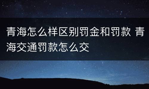 青海怎么样区别罚金和罚款 青海交通罚款怎么交