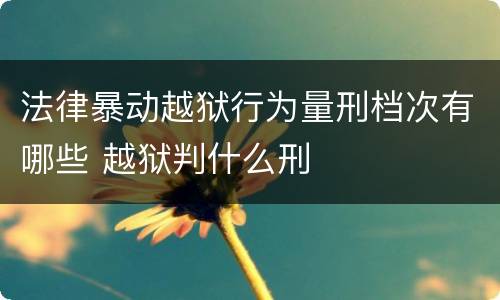 法律暴动越狱行为量刑档次有哪些 越狱判什么刑