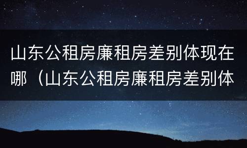 山东公租房廉租房差别体现在哪（山东公租房廉租房差别体现在哪些地方）