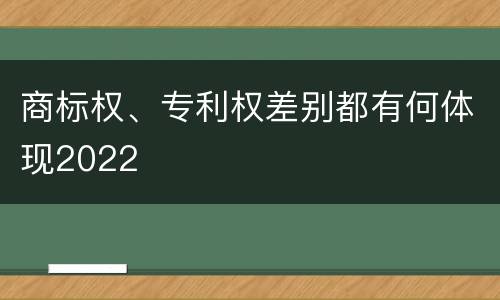 商标权、专利权差别都有何体现2022