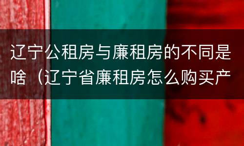 辽宁公租房与廉租房的不同是啥（辽宁省廉租房怎么购买产权）