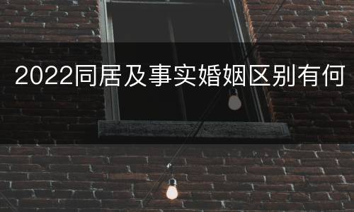 2022同居及事实婚姻区别有何