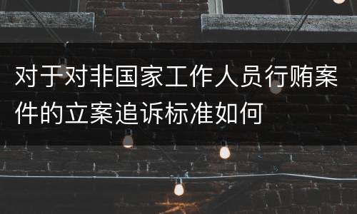 对于对非国家工作人员行贿案件的立案追诉标准如何