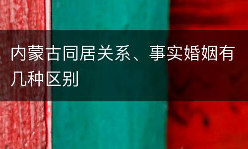 内蒙古同居关系、事实婚姻有几种区别