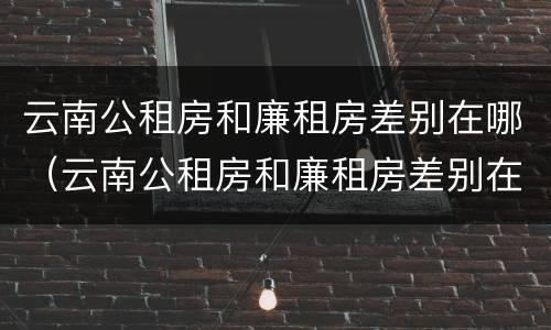 云南公租房和廉租房差别在哪（云南公租房和廉租房差别在哪儿）