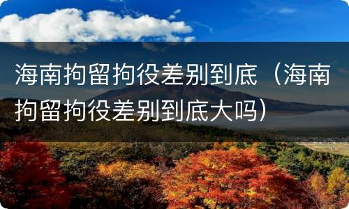 海南拘留拘役差别到底（海南拘留拘役差别到底大吗）