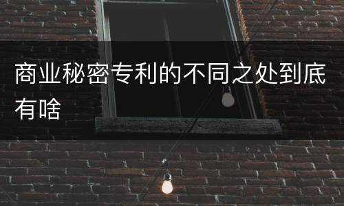 商业秘密专利的不同之处到底有啥