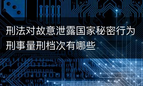 刑法对故意泄露国家秘密行为刑事量刑档次有哪些