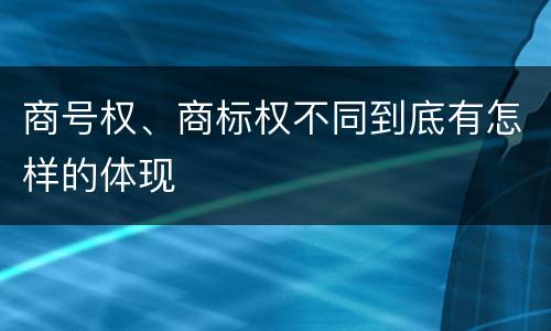 商号权、商标权不同到底有怎样的体现