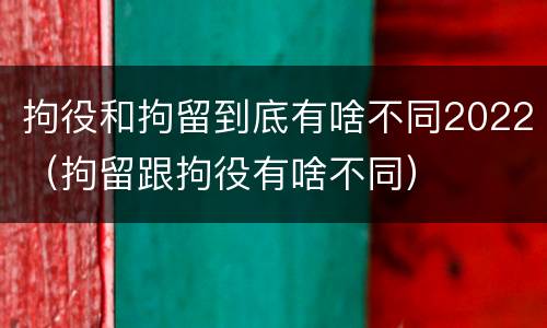 拘役和拘留到底有啥不同2022（拘留跟拘役有啥不同）