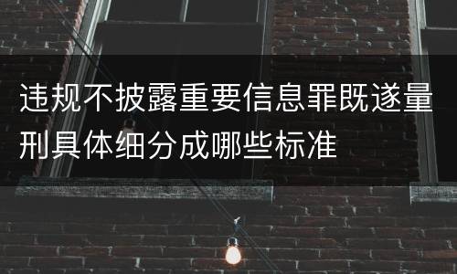 违规不披露重要信息罪既遂量刑具体细分成哪些标准