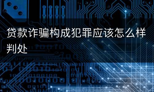 贷款诈骗构成犯罪应该怎么样判处