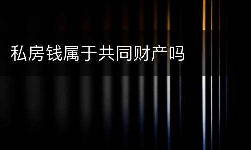 私房钱属于共同财产吗
