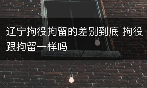 辽宁拘役拘留的差别到底 拘役跟拘留一样吗