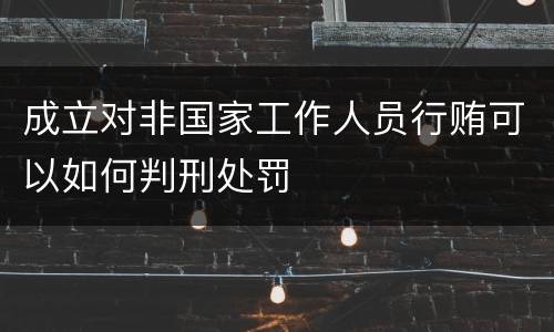 成立对非国家工作人员行贿可以如何判刑处罚