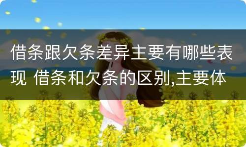 借条跟欠条差异主要有哪些表现 借条和欠条的区别,主要体现在哪些方面?