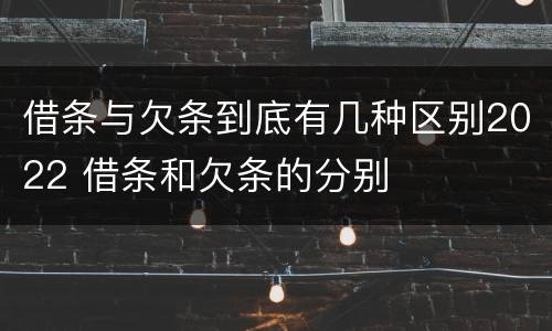 借条与欠条到底有几种区别2022 借条和欠条的分别