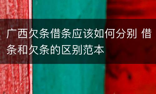 广西欠条借条应该如何分别 借条和欠条的区别范本