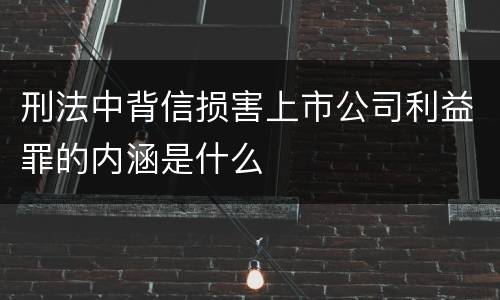 刑法中背信损害上市公司利益罪的内涵是什么