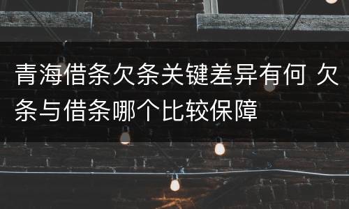 青海借条欠条关键差异有何 欠条与借条哪个比较保障