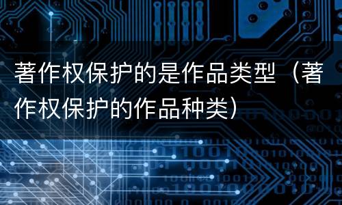 著作权保护的是作品类型（著作权保护的作品种类）