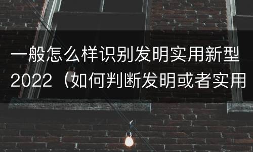 一般怎么样识别发明实用新型2022（如何判断发明或者实用新型的新颖性）