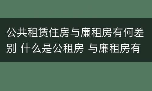 公共租赁住房与廉租房有何差别 什么是公租房 与廉租房有什么区别?