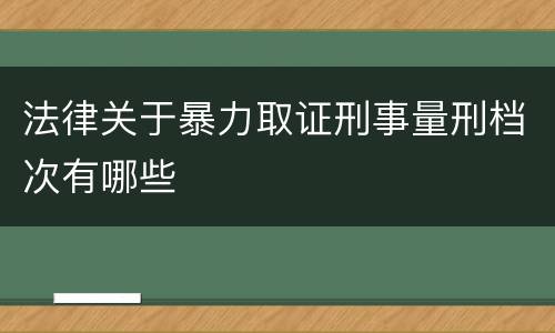 法律关于暴力取证刑事量刑档次有哪些
