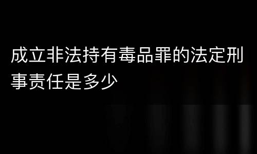 成立非法持有毒品罪的法定刑事责任是多少