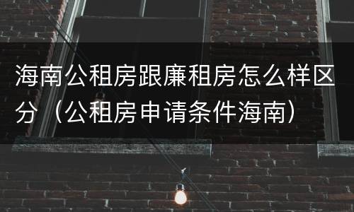 海南公租房跟廉租房怎么样区分（公租房申请条件海南）