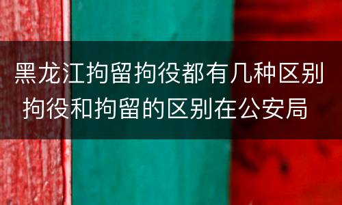 黑龙江拘留拘役都有几种区别 拘役和拘留的区别在公安局