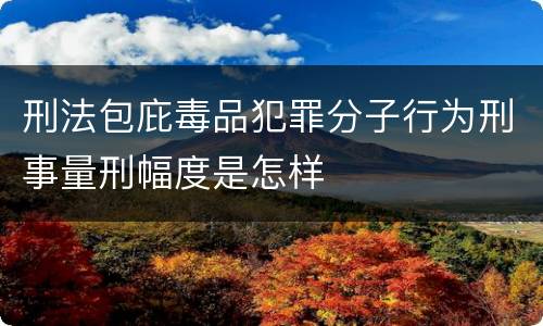 刑法包庇毒品犯罪分子行为刑事量刑幅度是怎样
