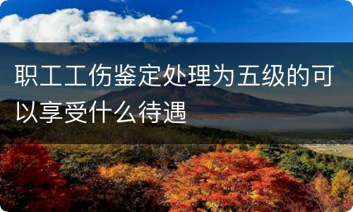 职工工伤鉴定处理为五级的可以享受什么待遇