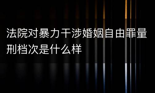 法院对暴力干涉婚姻自由罪量刑档次是什么样