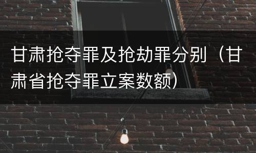 甘肃抢夺罪及抢劫罪分别（甘肃省抢夺罪立案数额）