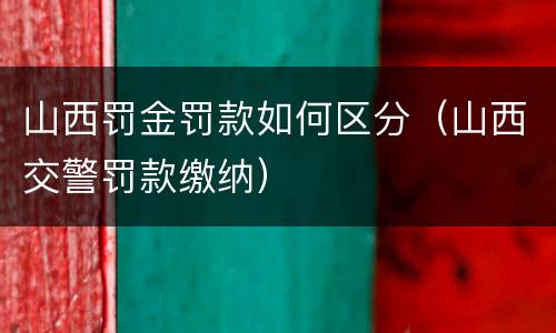 山西罚金罚款如何区分（山西交警罚款缴纳）