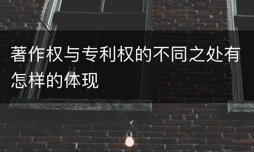 著作权与专利权的不同之处有怎样的体现