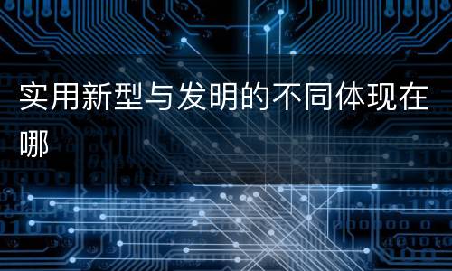 实用新型与发明的不同体现在哪