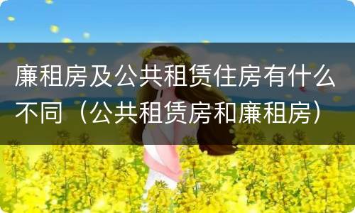 廉租房及公共租赁住房有什么不同（公共租赁房和廉租房）