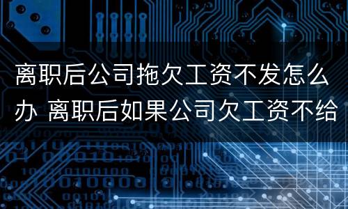 离职后公司拖欠工资不发怎么办 离职后如果公司欠工资不给怎么办