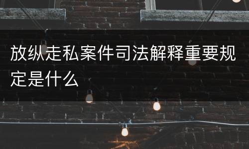 放纵走私案件司法解释重要规定是什么