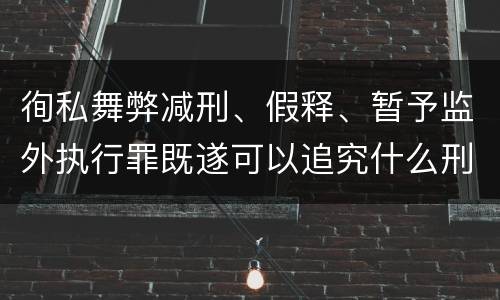 徇私舞弊减刑、假释、暂予监外执行罪既遂可以追究什么刑事责任