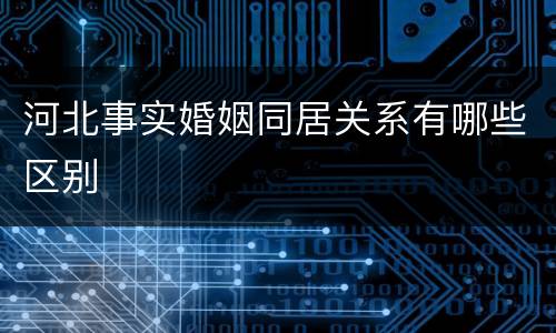 河北事实婚姻同居关系有哪些区别