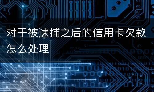 对于被逮捕之后的信用卡欠款怎么处理