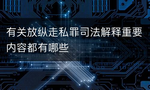 有关放纵走私罪司法解释重要内容都有哪些