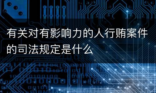 有关对有影响力的人行贿案件的司法规定是什么