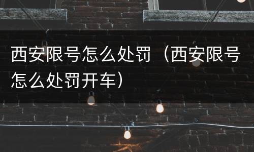 西安限号怎么处罚（西安限号怎么处罚开车）