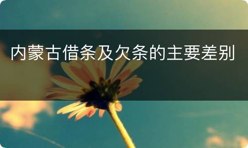 内蒙古借条及欠条的主要差别