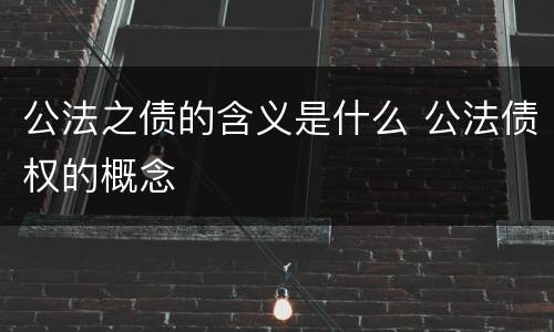 公法之债的含义是什么 公法债权的概念