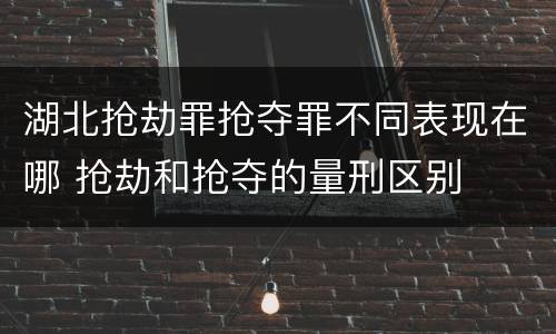 湖北抢劫罪抢夺罪不同表现在哪 抢劫和抢夺的量刑区别